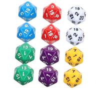 Mikikit 12pezzi Dadi Facce in Acrilico Da Dadi Da Gioco Da Tavolo Numeri Chiari Multi-faccia Per Giochi Di Ruolo e Insegnamento Della Matematica