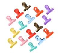 Mikikit 16 pezzi Clip Fermacarte in Metallo Colorate Clips per Documenti Organizzatore Carte e Sacchetti Alimentari Fermascontrini Resistenti per Ufficio e Scuola