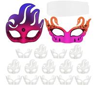 Mikikit 16 Pezzi Maschere Tema Mitologico e Cigno Bianche Fai da Te in Resina e Cartapesta Facili da Decorare Halloween per Feste di Carnevale e Cosplay