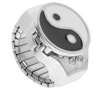 Mikikit 1Pc Disc Ring Watch Retro Ring Watch Ring Watch For Women Orologio Dito Anelli Per Le Donne Signore Orologi Digitali Orologi Vintage Per Le Donne Orologio Digitale Per Gli