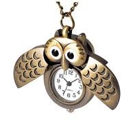 Mikikit 1pezzi Orologio Da Taschino Forma Di Gufo Retro Ottone Antico Orologio Decorativo Creativo Per Famiglia e Amici Design Elegante e Pratico Con Dettagli Ricercati