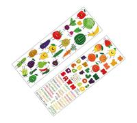 Mikikit 1set Adesivi Murali Decorativi Con Lettere e Frutta Per Sticker Rimovibili Per Camera Da Letto Asilo e Aula Facile Da Applicare Per Apprendimento Giocoso