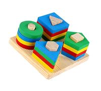 Mikikit 1Set Giocattoli Cognitivi Legno per Geometrici per Sviluppare Abilità Pratiche e Coordinazione Mano Occhio Educativo per