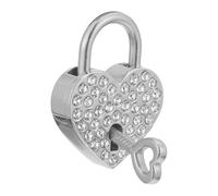 Mikikit 1set Lucchetto Forma di Cuore con Strass Lucchetto Amore Decorativo Argento per Borse Regalo per Albero dei Desideri e Luoghi Turistici