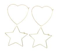 Mikikit 2 paia Orecchini Donna Forma Cuore e Figura a Cinque Punte in Resistente Cerchi Grandi per Gioielli Fai da Te e Uso Quotidiano Orecchini Colorati Eleganti e Luminosi