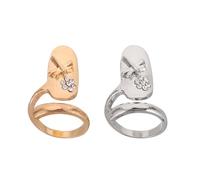 Mikikit 2 pezzi Anelli per Unghie Donna in Resistente con Pietre Eleganti Accessori Nail Art Sottili per Tutte le Dita Decorazioni Nail Jewelry Versatili per Occasioni Speciali e