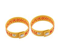 Mikikit 2 Pezzi Braccialetti Softball PU Accessorio per Giocatori Softball Bracciali Intrecciati Leggeri e Confortevoli Decorazione per Compagni