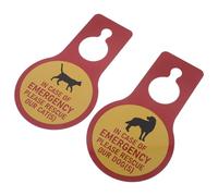 Mikikit 2 Pezzi Cartelli Emergenza Salvataggio Animali in PVC Resistente Segnale Avviso Gatto e Cane per Porta Camera Uso Interno ed Esterno Visibilità Massima per Sicurezza Domestica