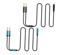 Mikikit 2 pezzi Cavo Splitter Audio Mic con Doppio Jack Adattatore Auricolare per Guscio in Alluminio Resistente e Anti-graffio per Chat Video Musica e Gaming