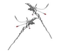 Mikikit 2 Pezzi Fermagli Capelli Stile Antico con Corvo e Nappe Accessori Capelli Cinesi Leggeri e Artigianali per Donne Decorativi per Uso Quotidiano e Cosplay