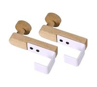 Mikikit 2 pezzi Ganci Appendichiavi in Legno Appendere Dietro Porta Antiperforazione per Armadio Cucina Camera e Bagno Supporto Salvaspazio per Cappotti Cinture Asciugamani
