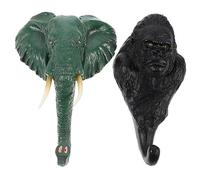 Mikikit 2 pezzi Ganci da Parete Resina Forma Animale e Scimmia Ganci Decorativi per Cappotti Cappelli Chiavi e Gioielli per Bagno Camera e Armadio