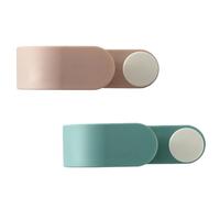 Mikikit 2 pezzi Gancio Porta Scope da Parete in Abs Tpe Supporto Multifunzione Senza Foratura per Mop Scopa Ombrello Design Nordic Pois Pratico Organizer Muro per Bagno e Garage