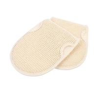 Mikikit 2 pezzi Guanti Esfolianti Doccia Doppi in Cotone e Lino per Corpo Rimuovi Cellule Morte e per Gambe e Glutei