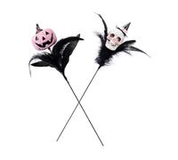 Mikikit 2 Pezzi Halloween Flower Branches with Skull Head Spooky Skeleton Floral Picks for Gothic DIY Crafts Artificial Twigs for Haunted House And Festival Decor