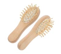 Mikikit 2 pezzi Mini Spazzola Paddle in Naturale Pettine Piccolo Antistatico per Massaggio Capelluto Portatile per Uomo e Donna Cura senza Danni per Casa e Viaggio