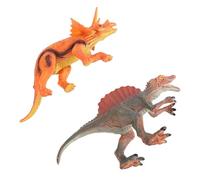 Mikikit 2 pezzi Miniature Dinosauri in Gomma Solida Giocattoli Creativi per Decorazioni da Scrivania Modelli Animali Preistorici Ankylosaurus e Triceratops