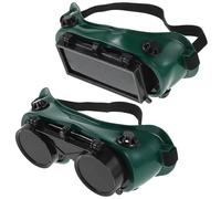Mikikit 2 Pezzi Occhiali per Saldatura Flip-up in Plastico Verde Protezione Contro Radiazioni e Scintille di Saldatura per Saldatori in Ambienti Luce Intensa