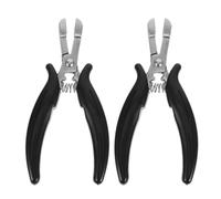 Mikikit 2 pezzi Pinze per Extension Capelli Professionali Pinze Mini Cromate Ergonomiche per Rimozione Precisa di Micro Anelli e Tape-in Accessori per Estensioni Capelli senza Danneggiare