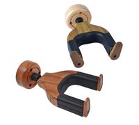 Mikikit 2 pezzi Porta Chitarra da Muro in Legno Massello e Metallo con Gancio Staccabile Supporto Sicuro per Strumenti Corda Design Culla Profonda Antiscivolo Facile da Installare Colori