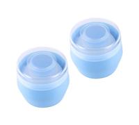 Mikikit 2 Pezzi Puff per Talco Corpo e Neonati con Contenitore in Pp Blu, Applicazione Uniforme e Asciugatura Facile, per Viaggi