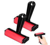 Mikikit 2 Pezzi Rullo Manuale per Inchiostro Rosso in Plastica Leggero e Facile da Pulire per Progetti di Pittura e Forniture Artistiche