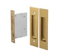 Mikikit 2 Pezzi Serratura Incassata Design Minimalista per Armadi e Mobili Rv in Inox Oro, Installazione Nascosta, Forza per Esigenze di Falegnameria