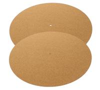 Mikikit 2 pezzi Tappetino in Sughero per Giradischi Antistatico Pad Protettivo Morbido con Assorbimento Urti Compatibile con Piatti Vinile per Protezione e Riduzione Dischi