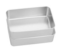 Mikikit 2 pezzi Teglie da Forno Rettangolari in Acciaio Inossidabile Resistenti e Multifunzionali per Pane Dolci e Snack Lavabili e Sicure per Uso Duraturo