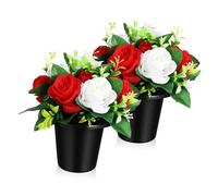 Mikikit 2 Piccoli Secchi di Fiori da Cimitero Decorazioni per per Il Cimitero Decorazioni per Il Memorial Day per Fiori da Cimitero per Decorazioni Fiori per