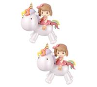 Mikikit 2 Statue Cake Topper Unicorno e Bambina per Decorazioni Torte Compleanno Figurine Decorazione Party Shower e Casa Design