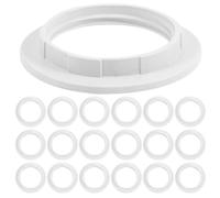 Mikikit 20 Pezzi Anelli Paralume di Ricambio in Plastica Bianca per Portalampada E27, Parti di Apparecchi di Illuminazione Resistenti alle Alte Temperature per Lampade da Terra