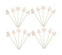 Mikikit 20 Pezzi Bacchette Magiche in Legno per Motivi Natalizi Bacchette Incantate da Decorare Leggere e Levigate per Feste di Compleanno e Giochi di Ruolo Natalizi