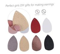 Mikikit 20 pezzi Pelle Artificiale Goccia d Acqua per Orecchini DIY Design Doppia Faccia Elegante e Leggero Accessori Creativi per Gioielli Fatti Mano Colori Casual Adatto Colore Casuale