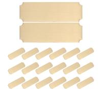 Mikikit 20 pezzi Targhette Adesive in Acciaio Inox Dorato Targhetta Vuota per Incisione Laser Portanome Resistente per Insegnanti Ufficio e Aula Placca Identificativa in Metallo Robusta e