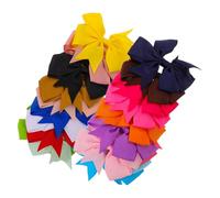 Mikikit 20pezzi Fiocchi a V per Chioma Bambina Fasce Elastiche in Lega e Nailon per Natale e Feste Colore Casuale