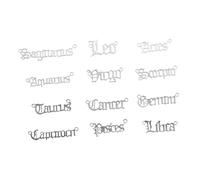 Mikikit 24 pezzi Ciondoli Lettere in Argento per Gioielli DIY Pendenti Zodiacali Eleganti per Collane e Braccialetti Fai da Te Accessori Creativi per Regali e Decorazioni Personalizzate