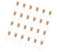 Mikikit 24 pezzi Mini Bottiglie in Vetro Trasparente con Tappo in Sughero Vasetti per Decorazioni Accessori DIY e Versatili Barattoli Fatti Mano per Incantesimi e Desideri