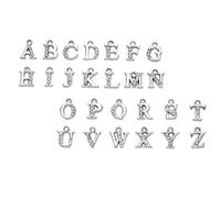 Mikikit 26pezzi Ciondolo Alfabeto in Lega Decorativo Ciondolo Lettere Inglese Accessorio Per Collana Per Lavori Te e Creazioni Di Gioielleria