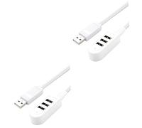 Mikikit 2pezzi Cavo Usb Multiplo Con Hub Di Espansione Caricatore Da Casa e Ufficio Compatibile Con Dispositivi Usb Design Compatto e Leggero Bianco