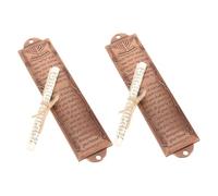 Mikikit 2pezzi Mezuzah Ebraica in Metallo per Decorazione Religiosa con Benedizione in Ebraico e Inglese Decorativo Famiglia