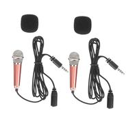 Mikikit 2pezzi Microfono Mini Portatile in Inox Spugna per Registrare Canzoni e Cantare Casa come Accessorio per Amici e Familiari