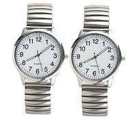 Mikikit 2pezzi Orologi Al Quarzo Da Polso Luminosi Orologi Moderni Classici Numeri Grandi Resistente e Hypoallergenico