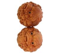Mikikit 2pezzi Palline Legno Per Esercizi Manuali Strumenti Per Massaggi Manuali Alle Mani Palla Cinese Per Meditazione Dei Punti Pressione Palla Legno