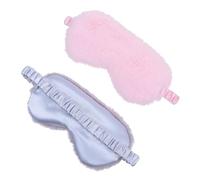 Mikikit 2pezzi per Occhi in Peluche Benda per Dormire Elastici Blocca la Luce per Viaggi Casa e Hotel Confortevole e Pratica