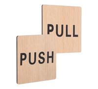 Mikikit 2pezzi Targhette Porta in Legno per Porte Scorrevoli Design Semplice, Segnaletica Push Pull per Uffici e Ristoranti Istruzioni Chiare e Buona Visibilità