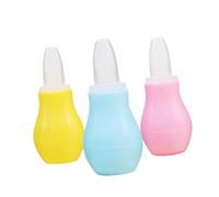 Mikikit 3 Aspiratore Nasale per Silicone Giallo Rosa Blu e Facile per e Piccoli Rimozione Mucus e Controllata