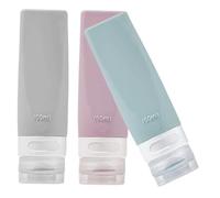 Mikikit 3 pezzi Contenitori da Viaggio in Silicone Vuoti per Lozioni e Shampoo Design Spremibile per Dosaggio Puntuale Riutilizzabili e Resistenti per Cosmetici da Viaggio privi di Bpa