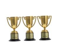 Mikikit 3 Pezzi Piccolo trofei di plastica Giocattoli trofei, medaglie, premi Mini trofei Premio per la Festa dei Piccola Coppa del d'oro Riutilizzabile