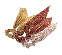 Mikikit 3 Pezzi Scrunchie per Chioma Sciarpa Elastico per Chioma in Stoffa Design Francese Nastro per Coda di Cavallo Donna Elegante e Romantico